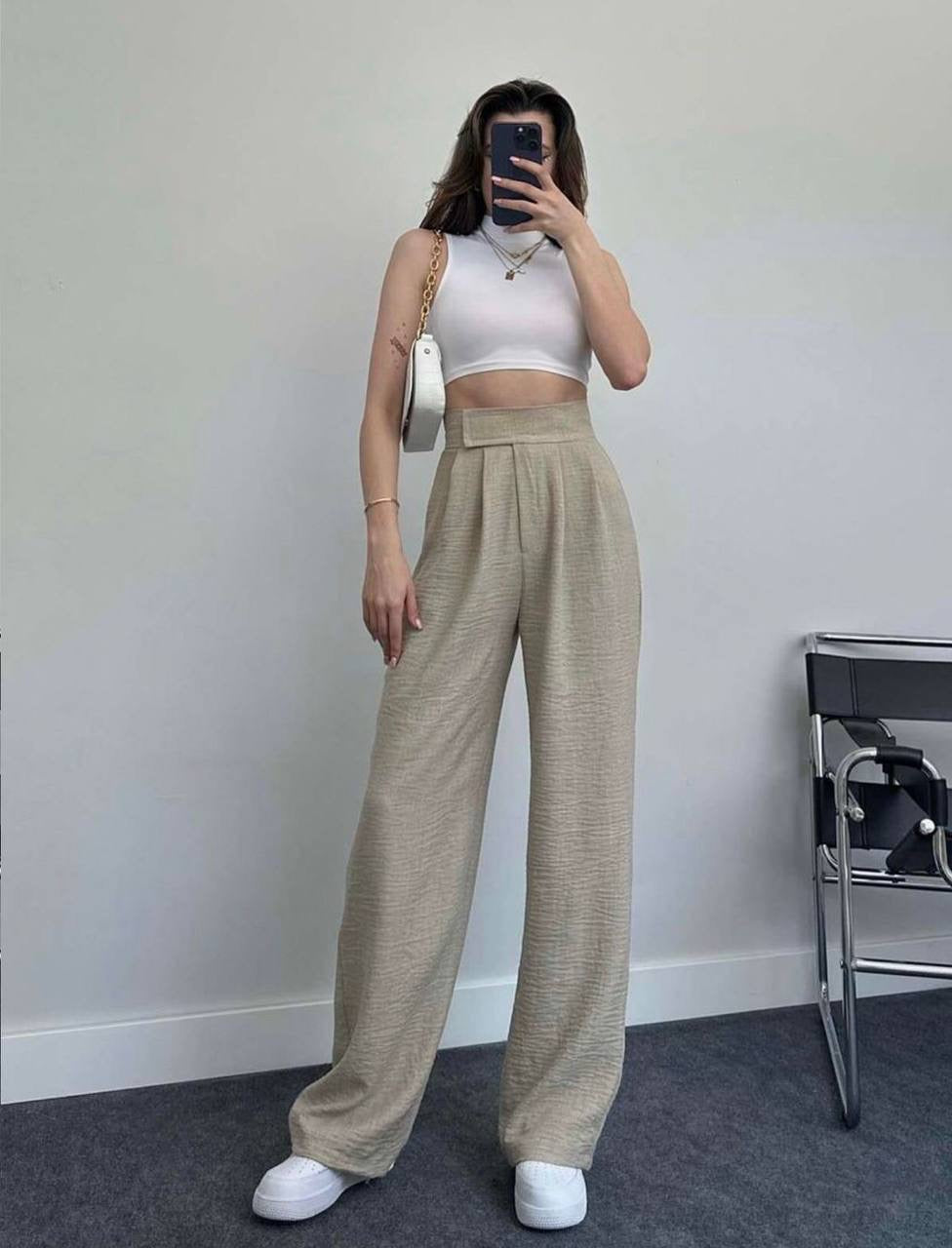 Linen wide pants