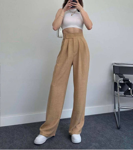 Linen wide pants