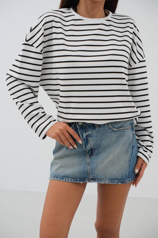 Striped cotton blouse