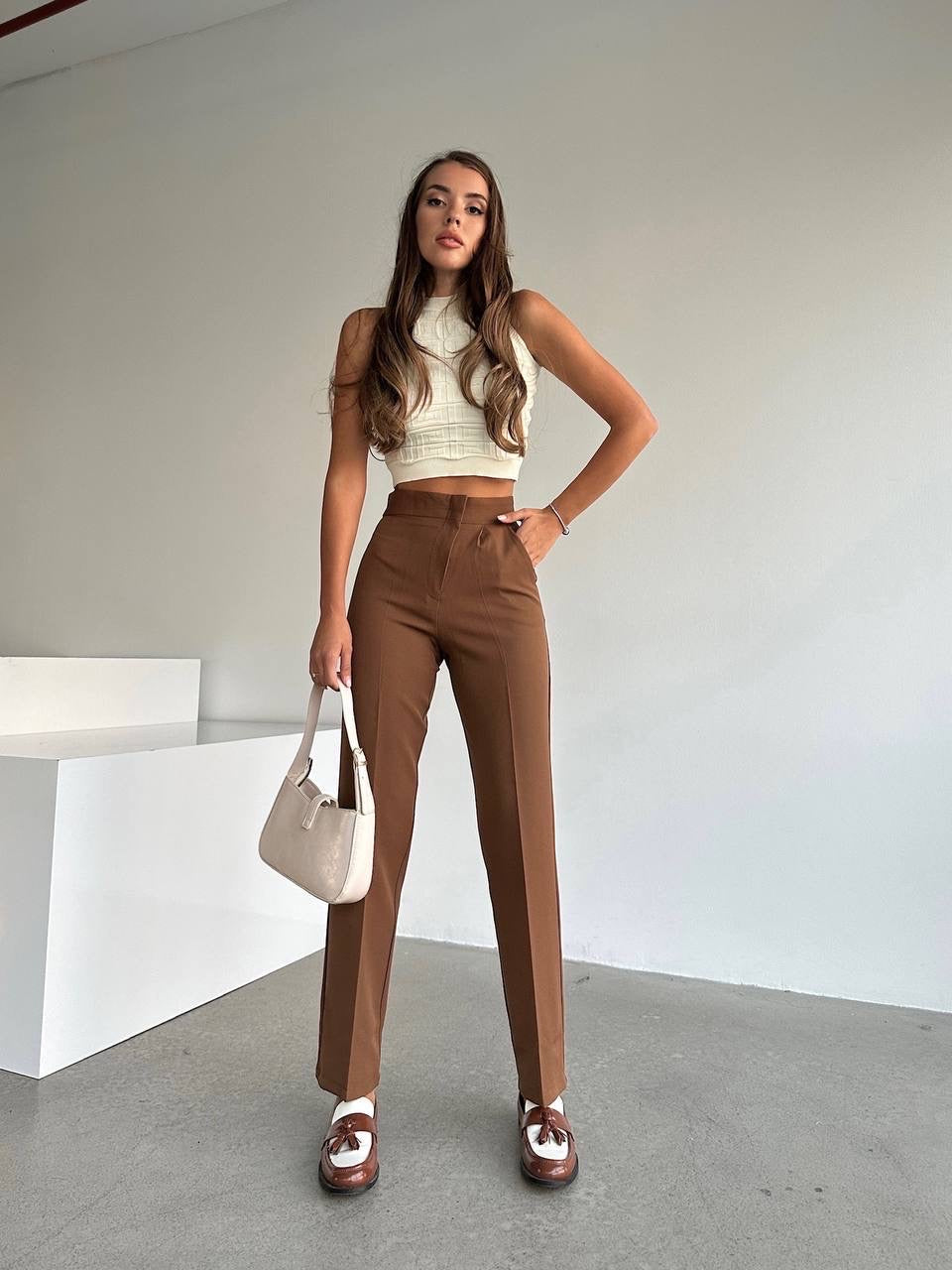 Straight high waist pants