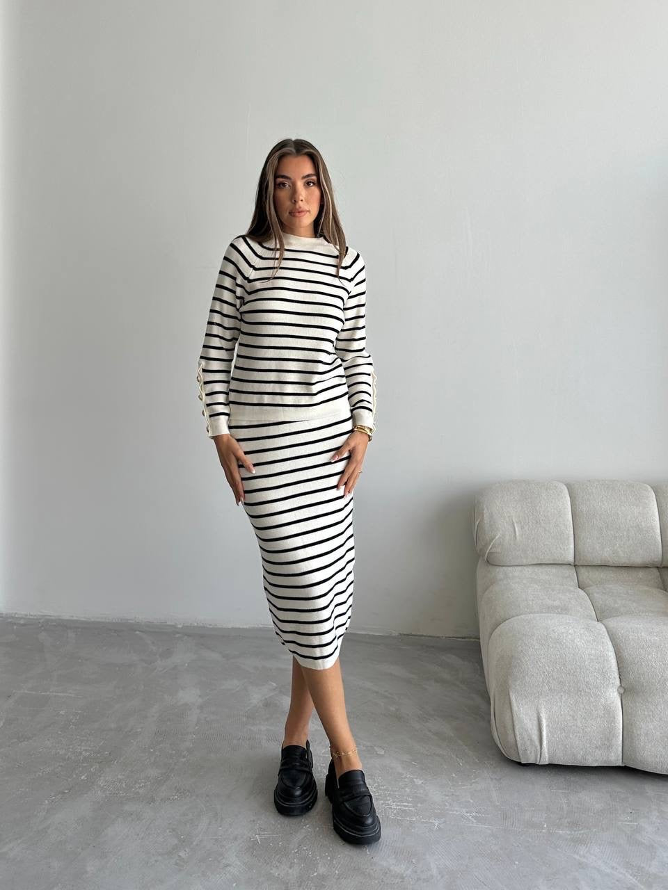 Knit striped set