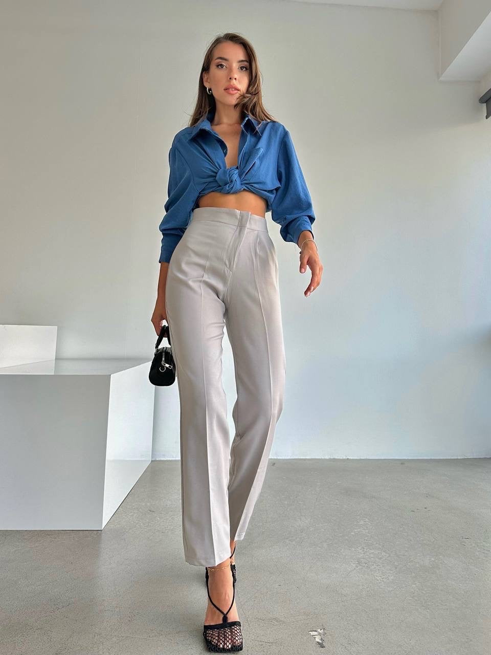 Straight high waist pants – basics.mk